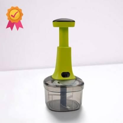 Food Chopper , Steel Large Manual Hand-Press Vegetable Chopper Mixer Cutter to Cut